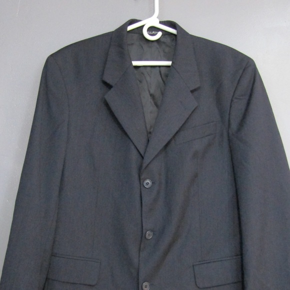 Adolfo 100% Wool Navy Blue Suit Coat Blazer 40R - Picture 2 of 5